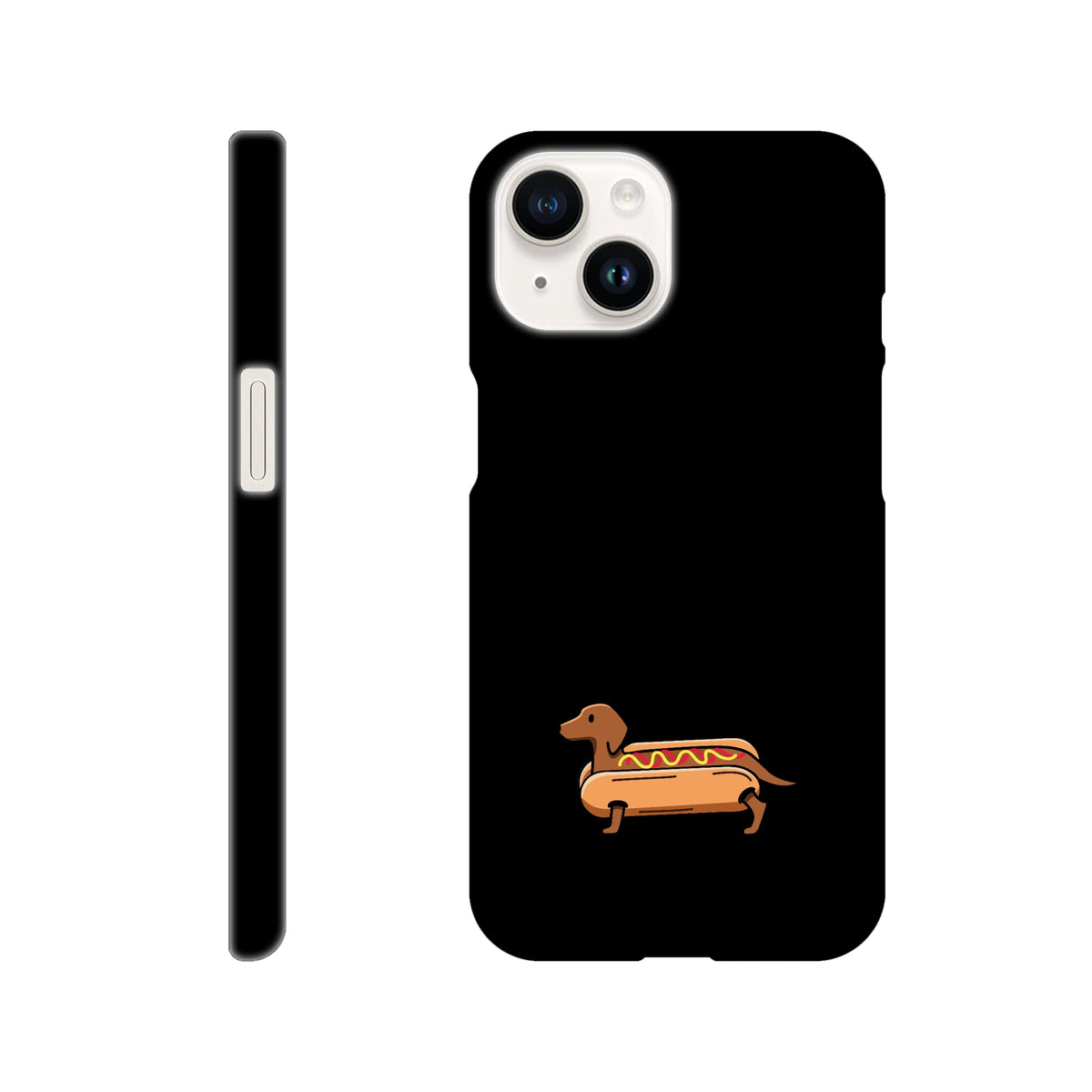 Dackel iPhone Handyhülle „Hot Dog“ - iPhone 14 Schwarz