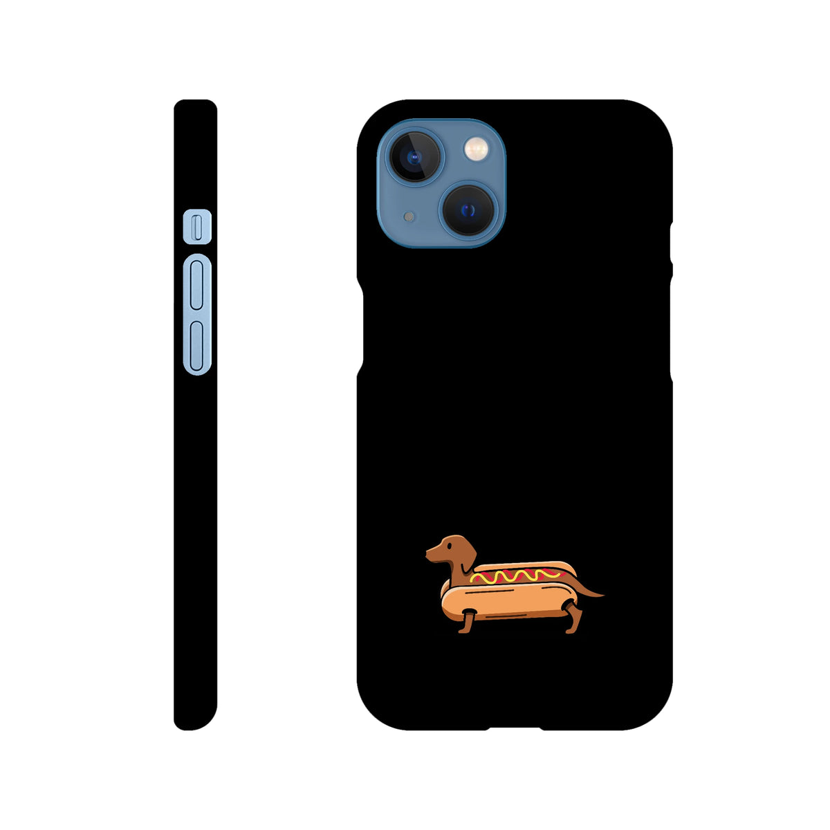 Dackel iPhone Handyhülle „Hot Dog“ - iPhone 13 Schwarz