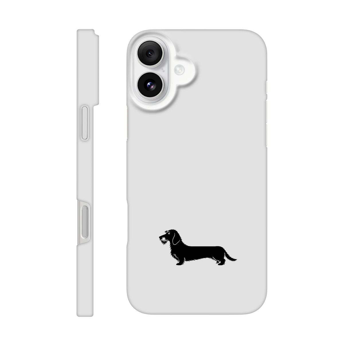 Rauhaardackel iPhone Handyhülle „Rosi“ - iPhone 16 Plus Weiß