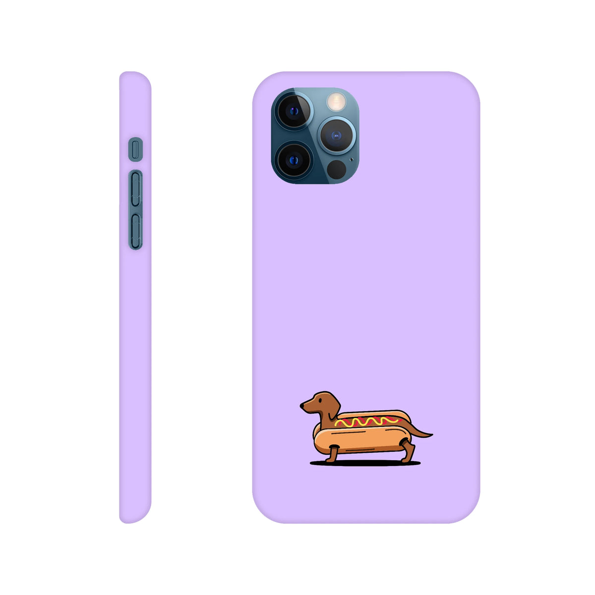 Dackel iPhone Handyhülle „Hot Dog“ - iPhone 12 Pro Flieder