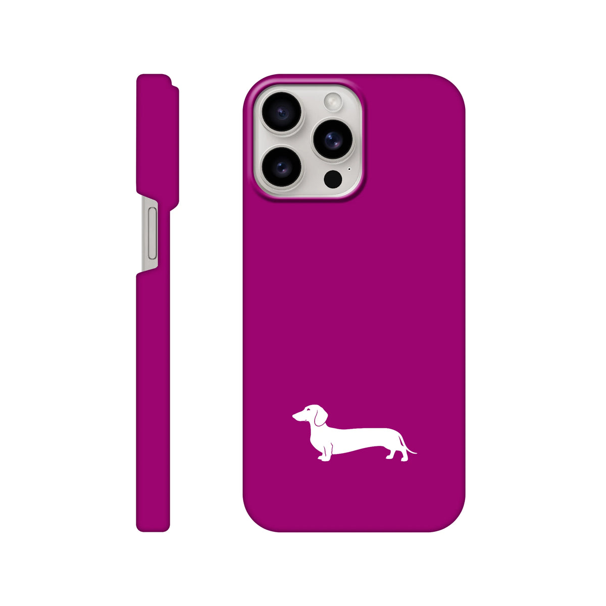 Kurzhaardackel iPhone Handyhülle „Pablo“ - iPhone 15 Pro Max Lila