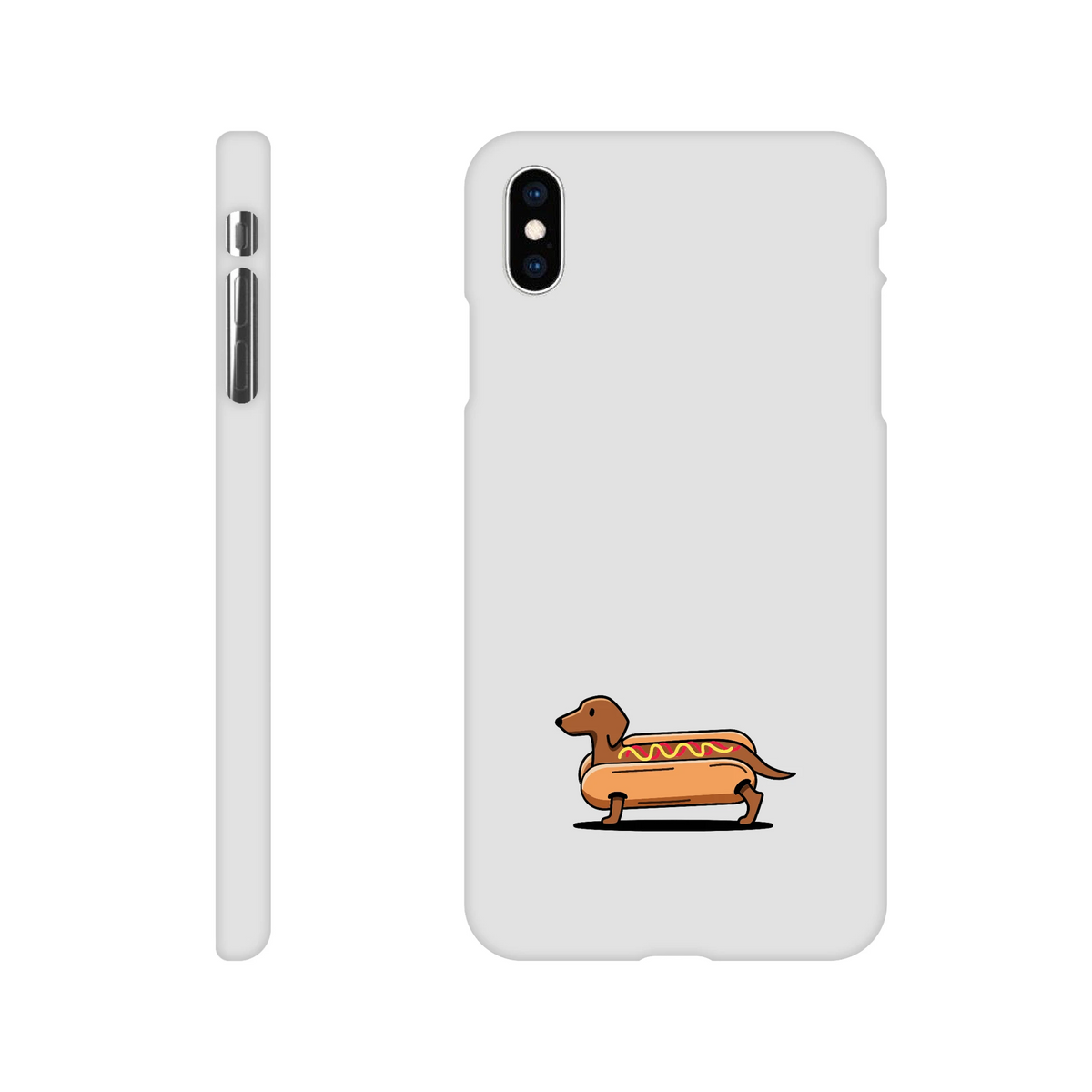 Dackel iPhone Handyhülle „Hot Dog“ - iPhone XS Max Weiß