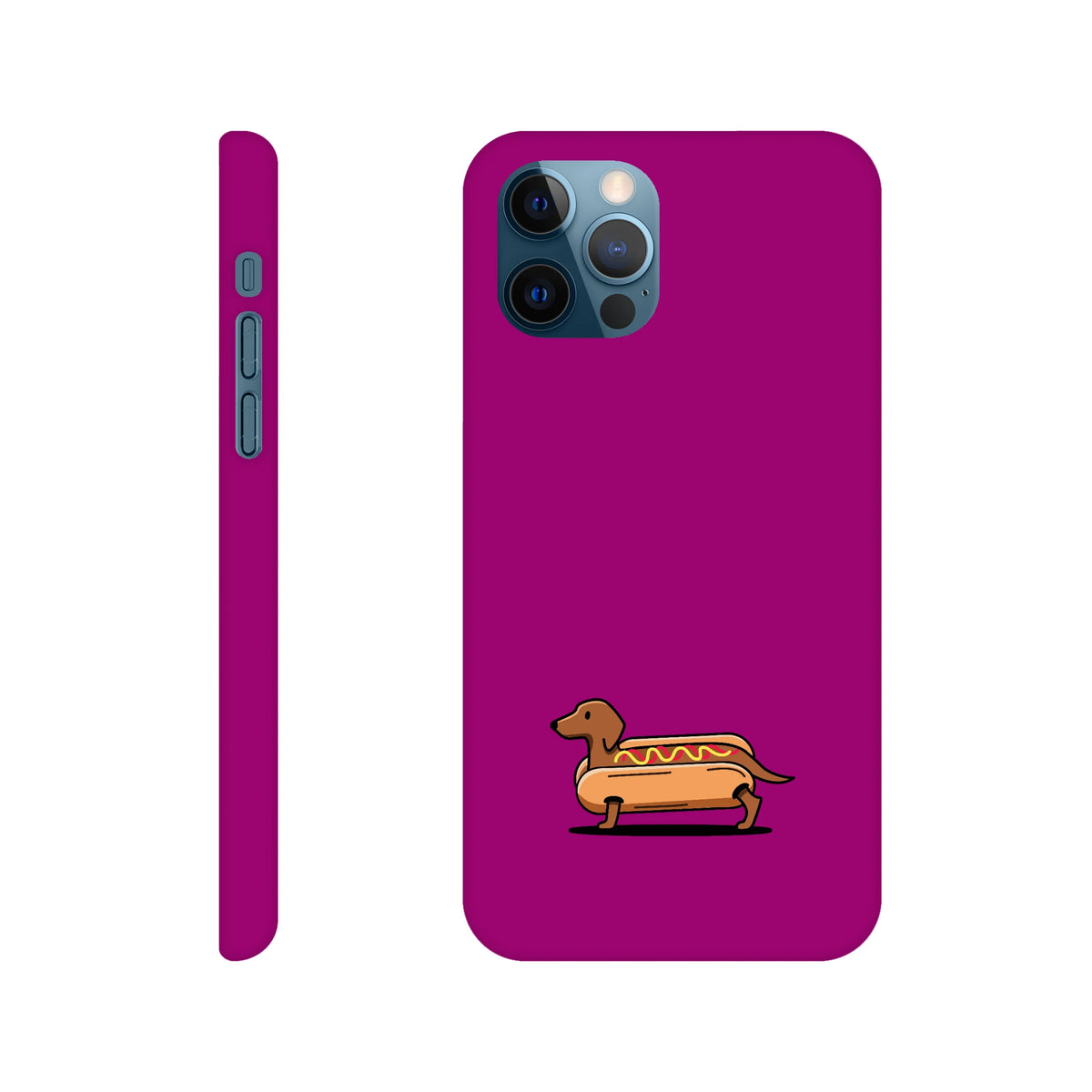 Dackel iPhone Handyhülle „Hot Dog“ - iPhone 12 Lila