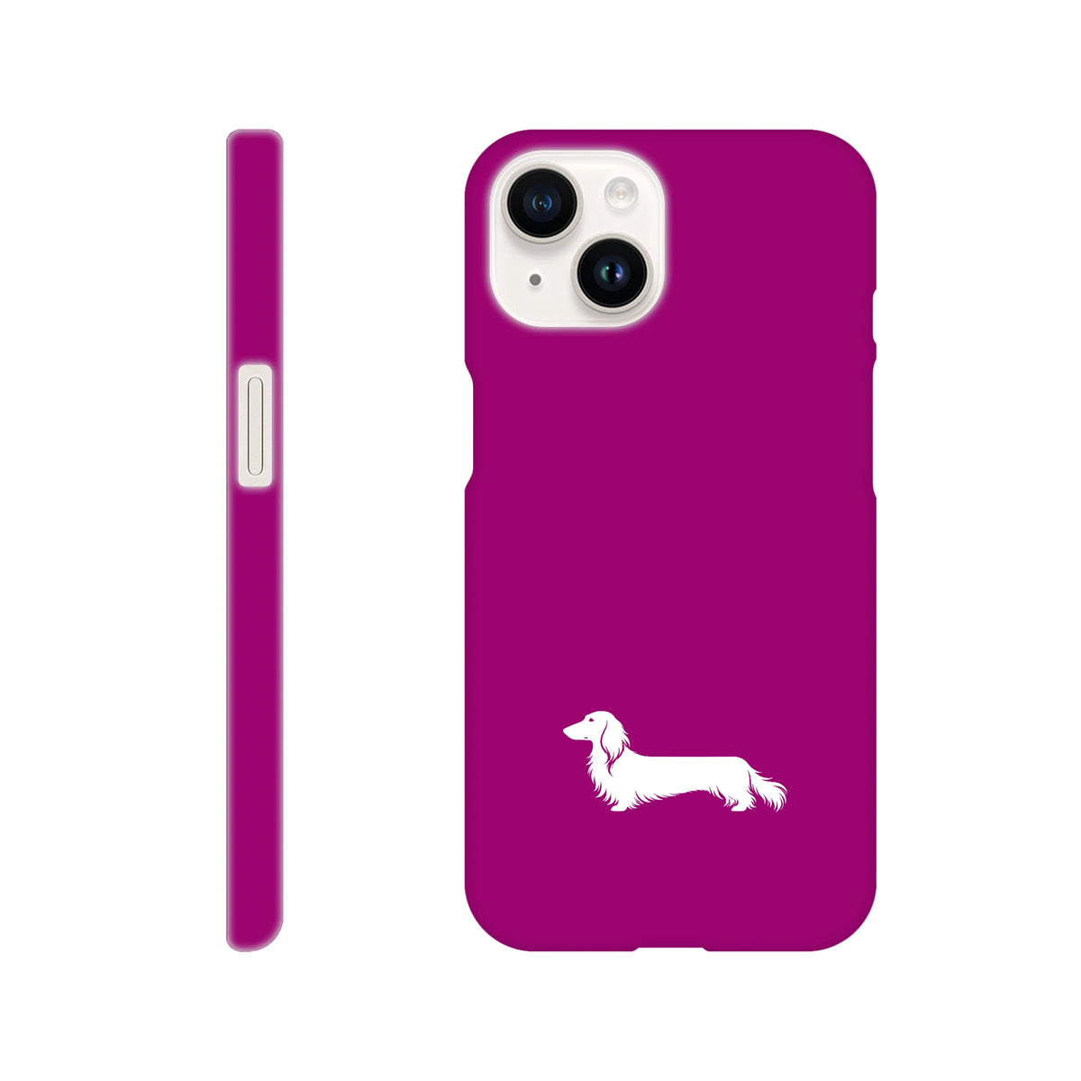 Langhaardackel iPhone Handyhülle „Finn“ - iPhone 14 Lila
