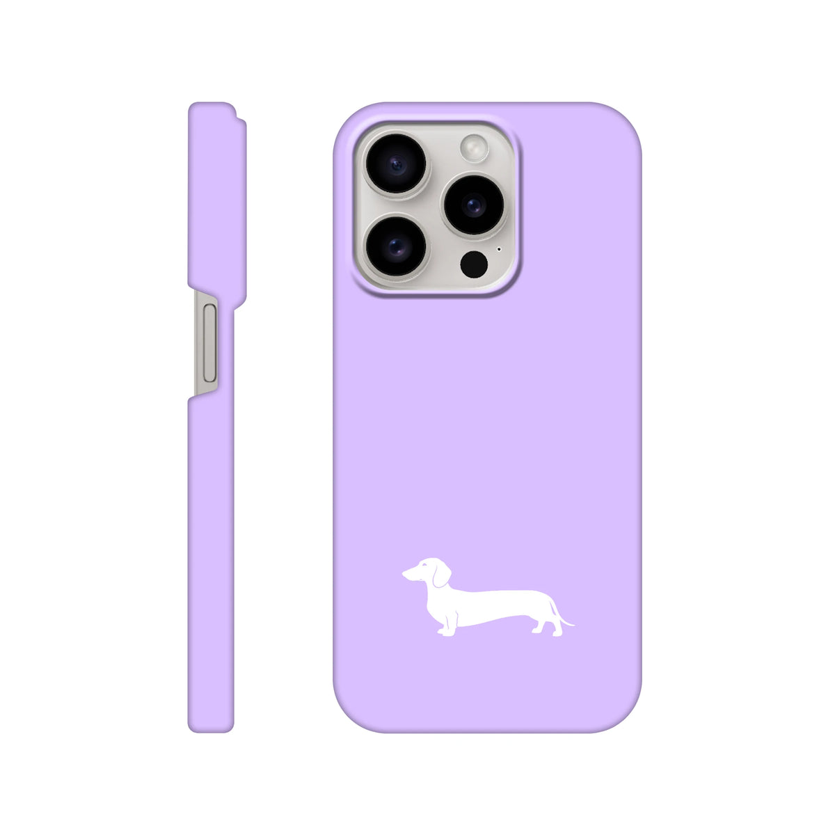 Kurzhaardackel iPhone Handyhülle „Pablo“ - iPhone 15 Pro Flieder