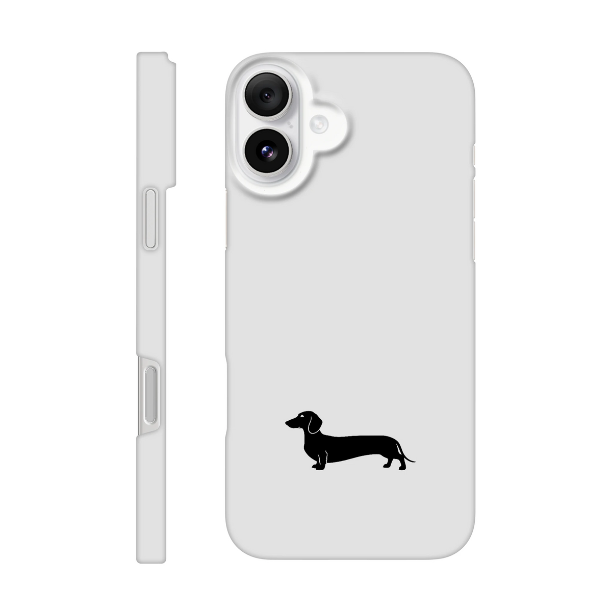 Kurzhaardackel iPhone Handyhülle „Pablo“ - iPhone 16 Plus Weiß