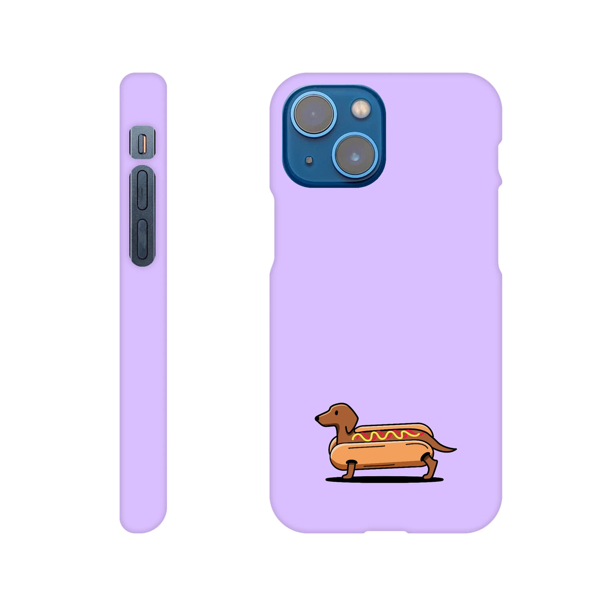 Dackel iPhone Handyhülle „Hot Dog“ - iPhone 13 Mini Flieder
