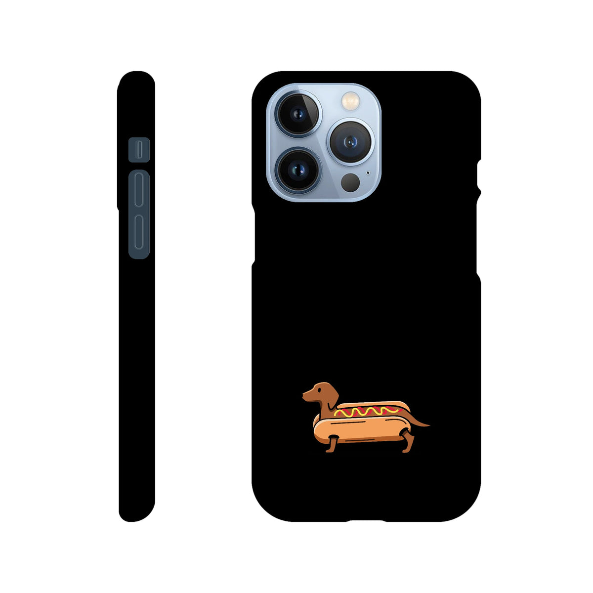 Dackel iPhone Handyhülle „Hot Dog“ - iPhone 13 Pro Schwarz