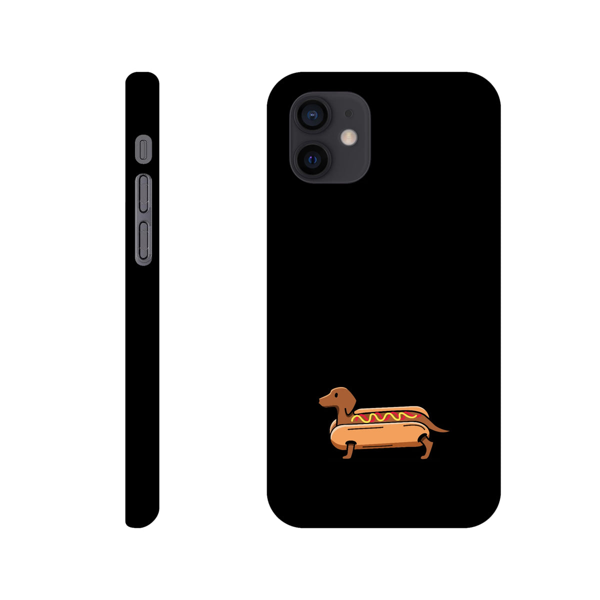 Dackel iPhone Handyhülle „Hot Dog“ - iPhone 12 Mini Schwarz