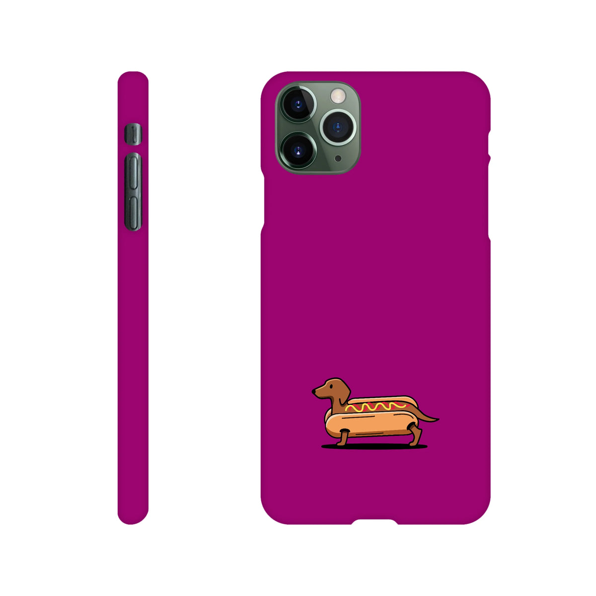 Dackel iPhone Handyhülle „Hot Dog“ - iPhone 11 Pro Max Lila