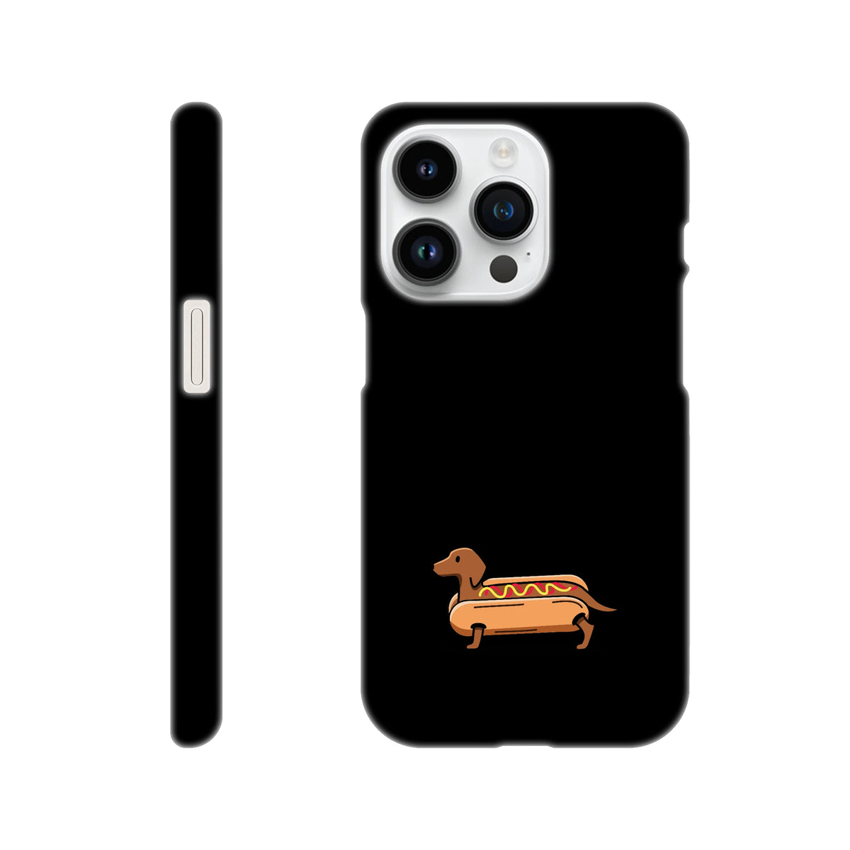 Dackel iPhone Handyhülle „Hot Dog“ - iPhone 14 Pro Schwarz