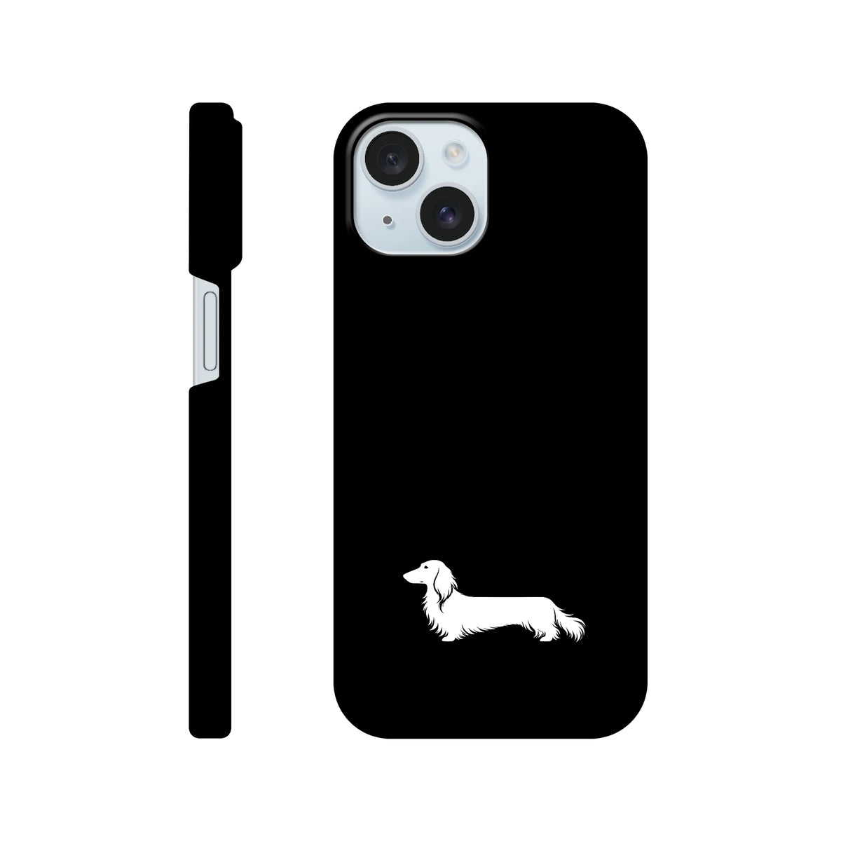 Langhaardackel iPhone Handyhülle „Finn“ - iPhone 15 Schwarz
