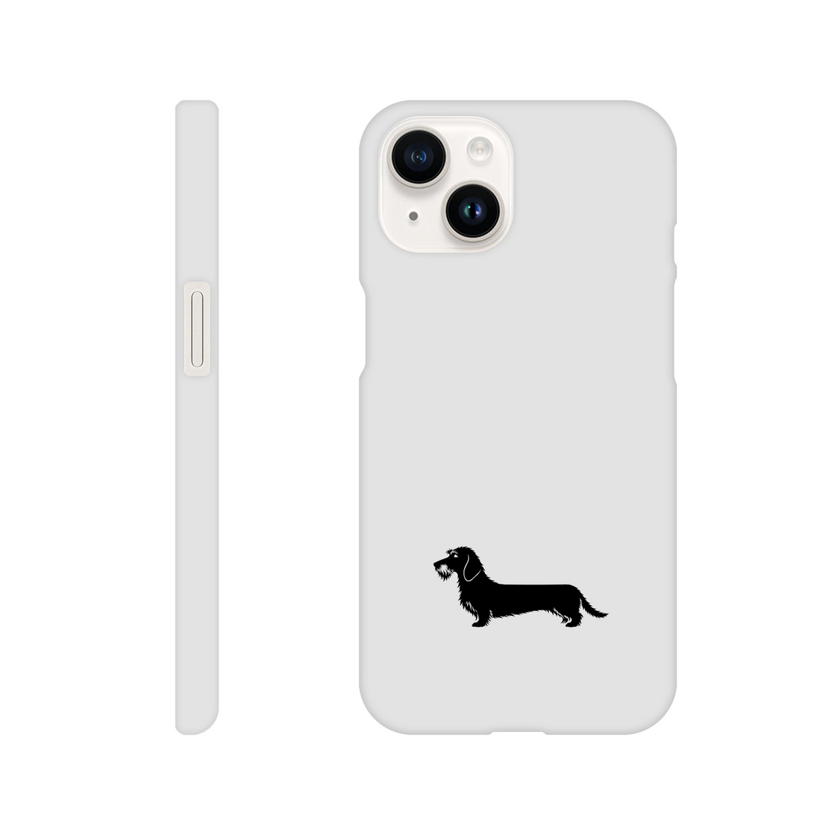 Rauhaardackel iPhone Handyhülle „Rosi“ - iPhone 14 Weiß