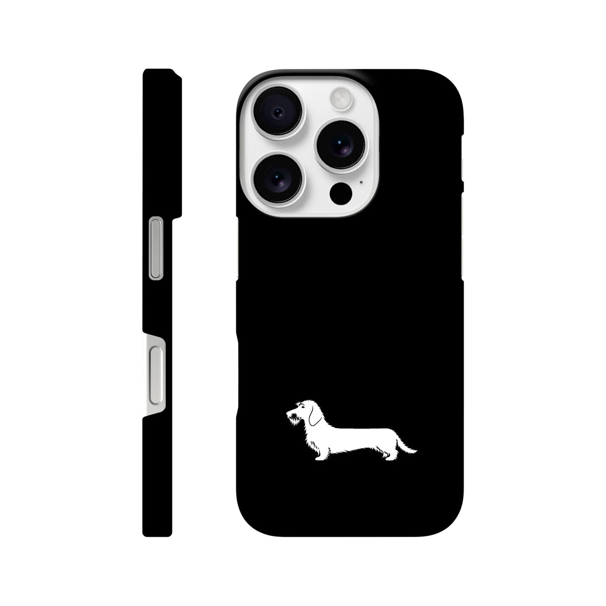 Rauhaardackel iPhone Handyhülle „Rosi“ - iPhone 16 Pro Schwarz