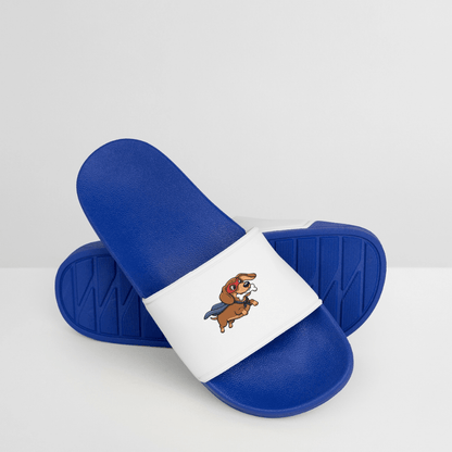 Dackel Badelatschen "Super Dackel" - Blau -