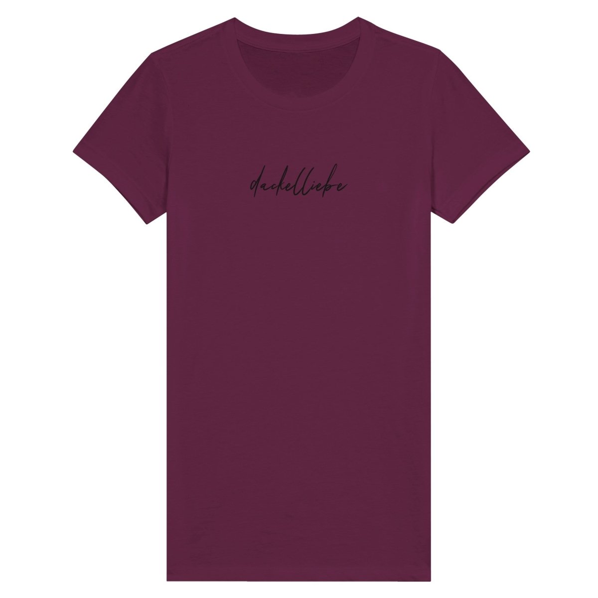 Dackel Damen T-Shirt "Dackelliebe" - Motiv schwarz - Beere