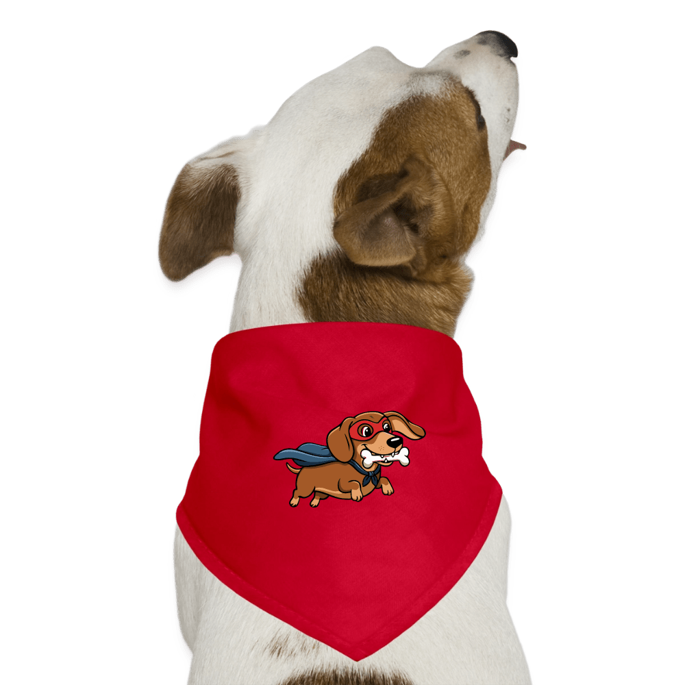 Dackel Halstuch "Super Dackel" - Rot - Rot One size