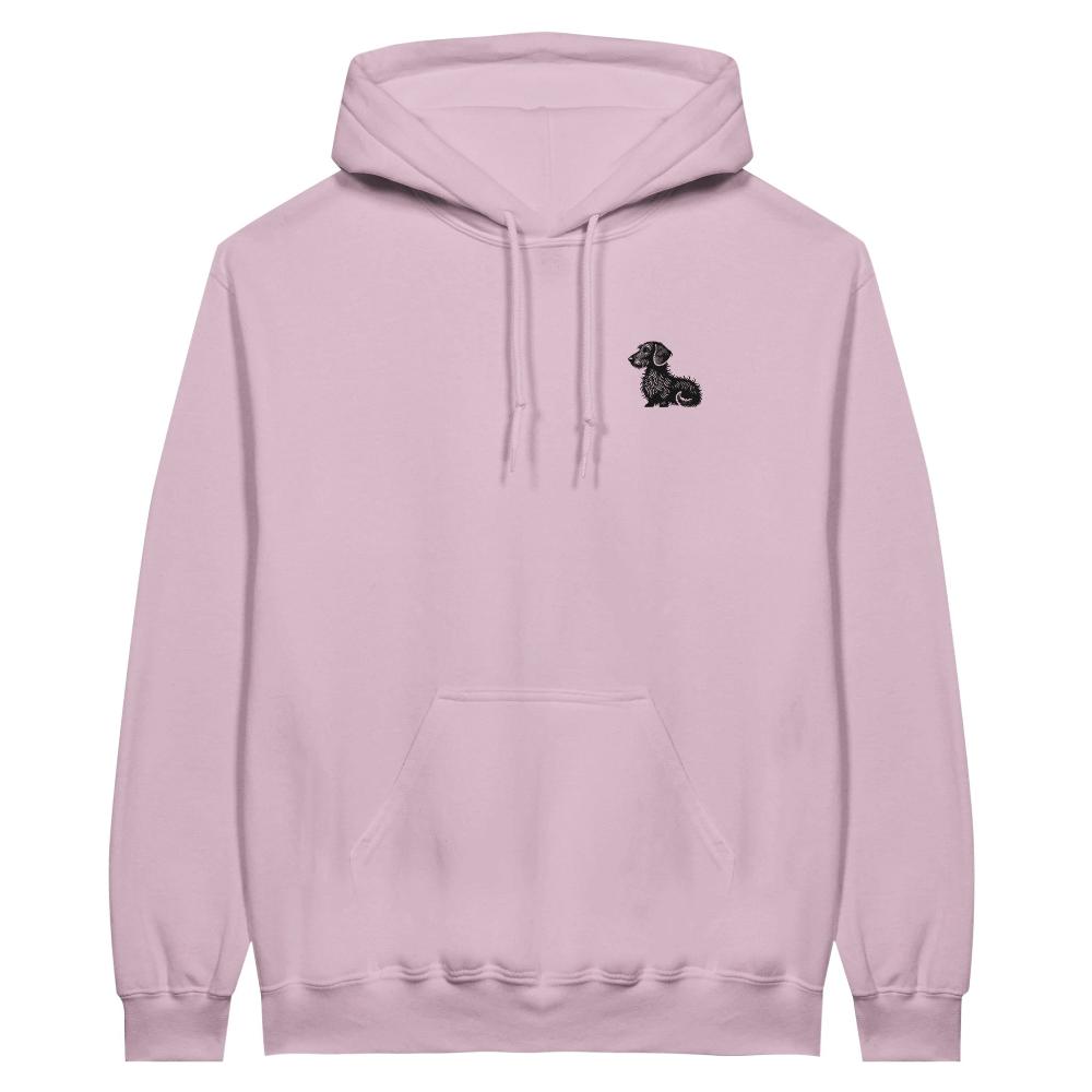 Dackel Hoodie "Heidi" Unisex Pullover - Motiv schwarz - Light Pink