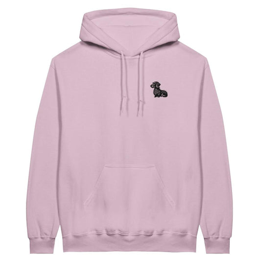 Dackel Hoodie "Heidi" Unisex Pullover - Motiv schwarz - Light Pink