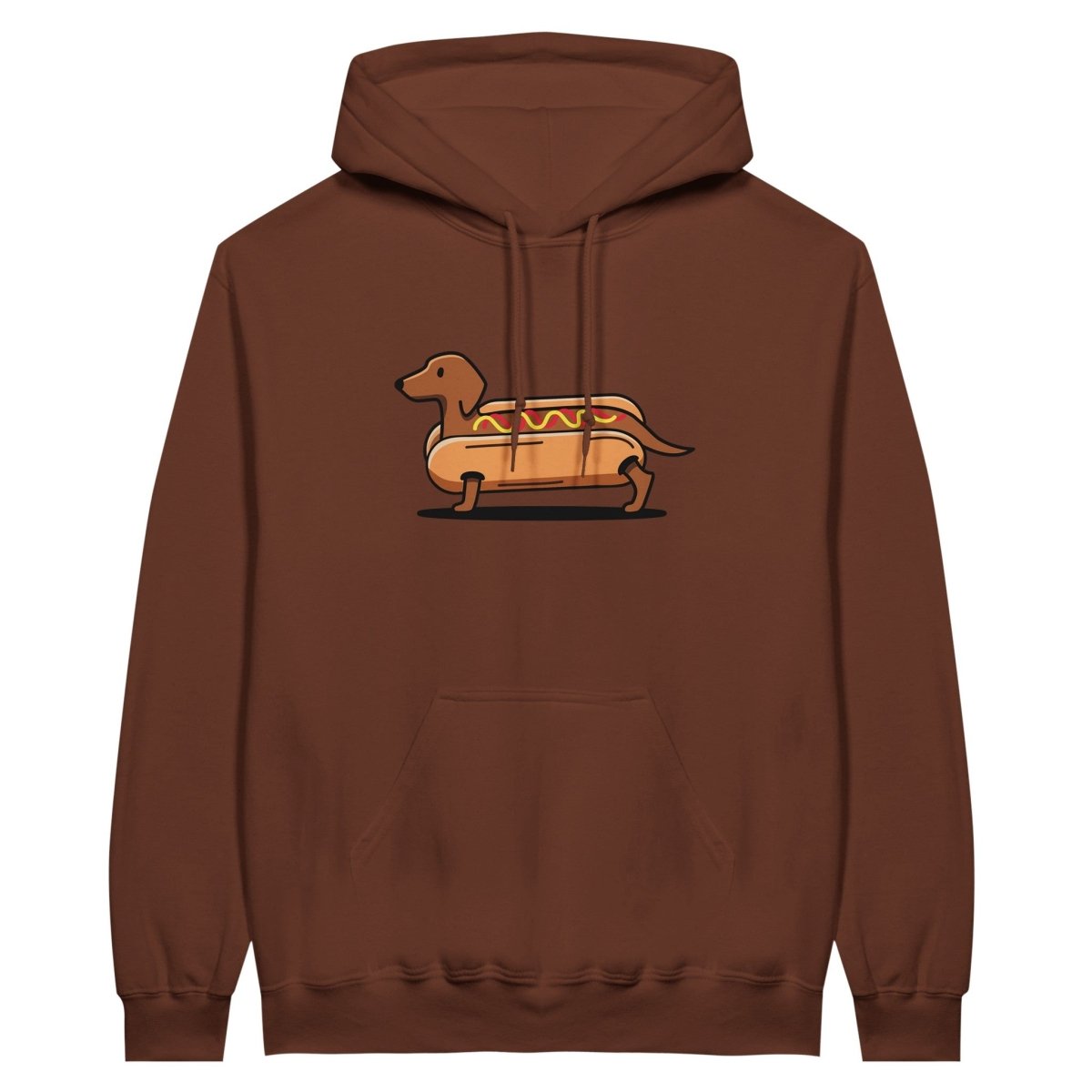 Dackel Hoodie "Hot Dog" - Unisex Pullover - cocoa