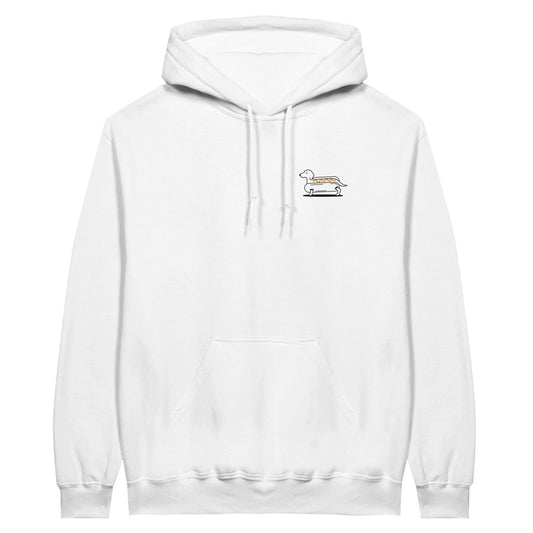 Dackel Hoodie "Hot-Dog" Unisex Pullover - Motiv schwarz - 2XL