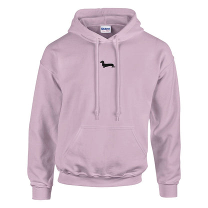 Dackel Hoodie "Pablo" Unisex Pullover - Motiv schwarz - Hell-Pink