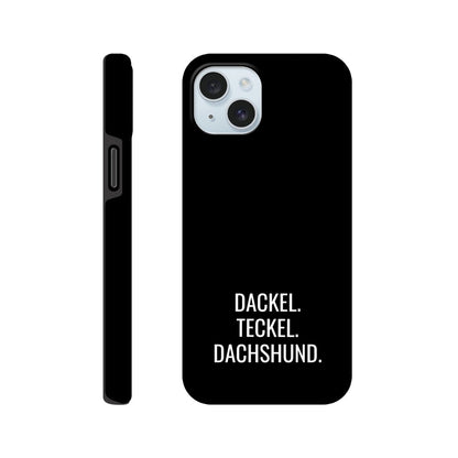 Dackel iPhone Handyhülle "Dackel Teckel Dachshund" - Motiv weiß - iPhone 15 Plus
