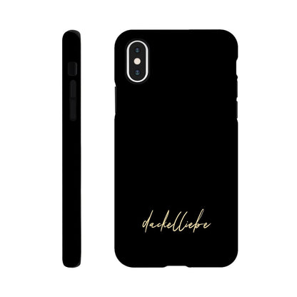 Dackel iPhone Handyhülle "Dackelliebe" - Motiv hell unten - iPhone X