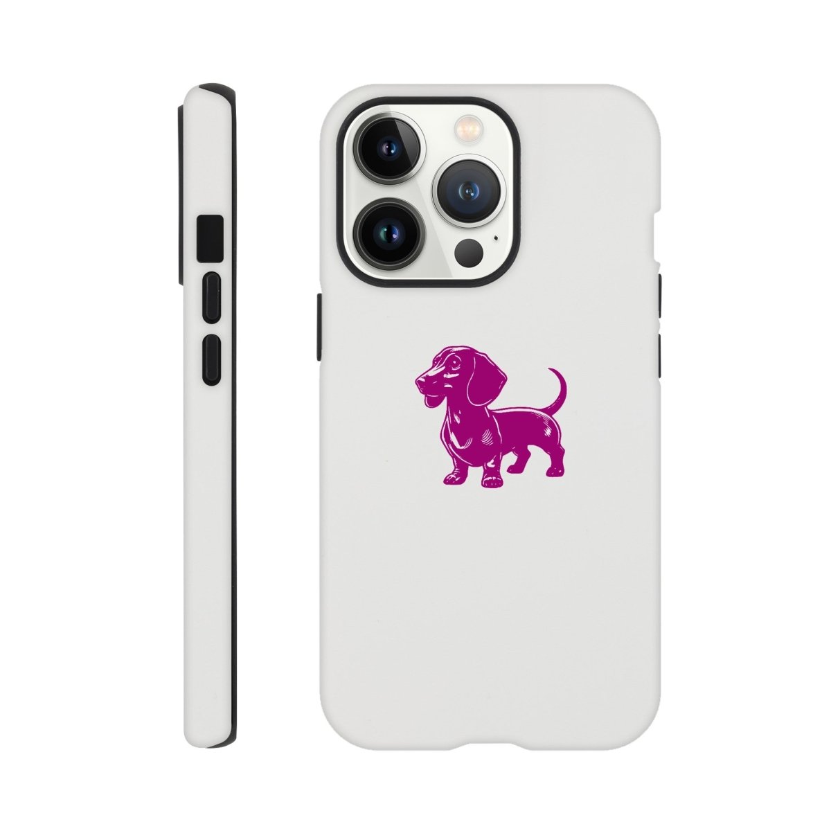 Dackel iPhone Handyhülle "Gustav" - Lila - iPhone 13 Pro