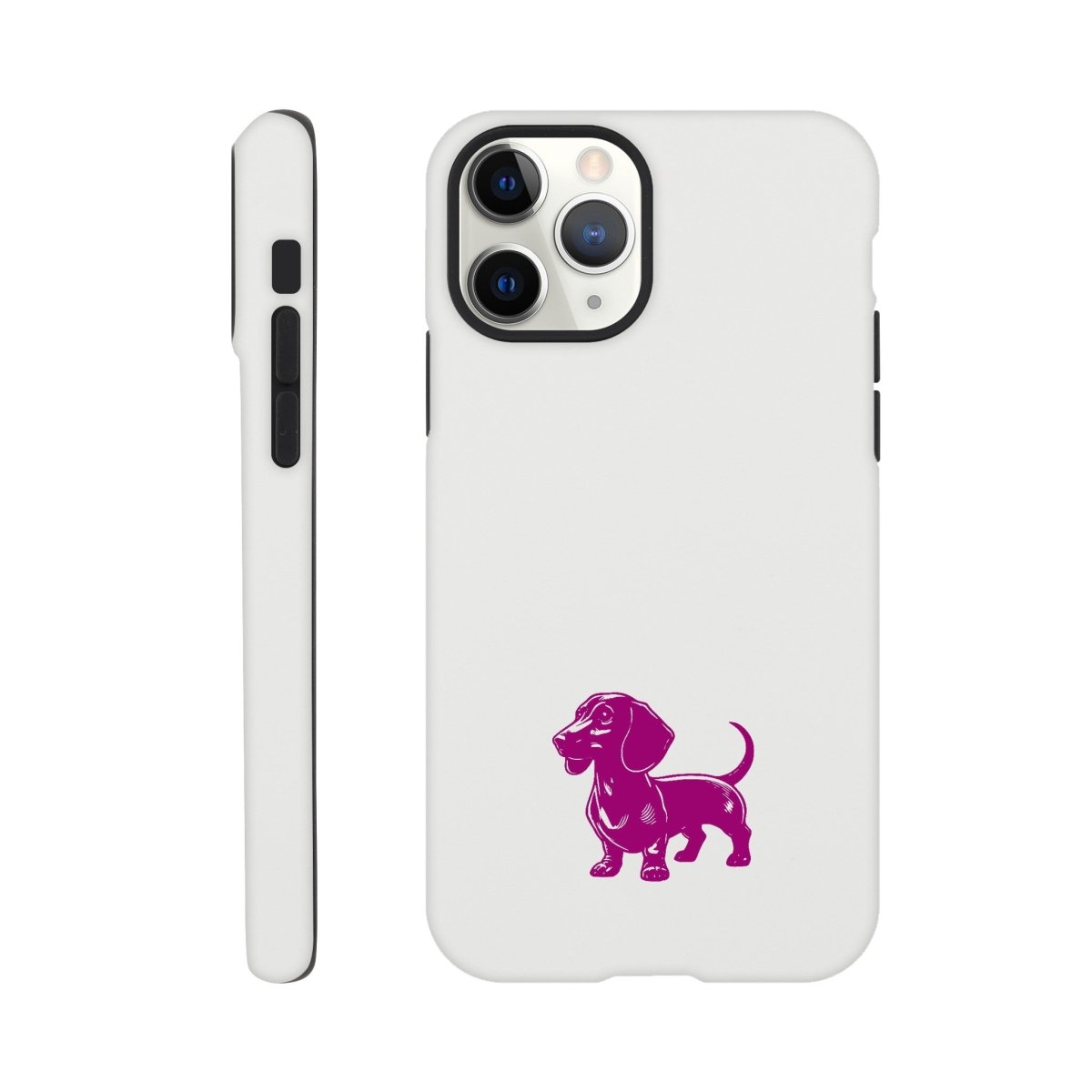 Dackel iPhone Handyhülle "Gustav" - Lila unten - iPhone 11 Pro