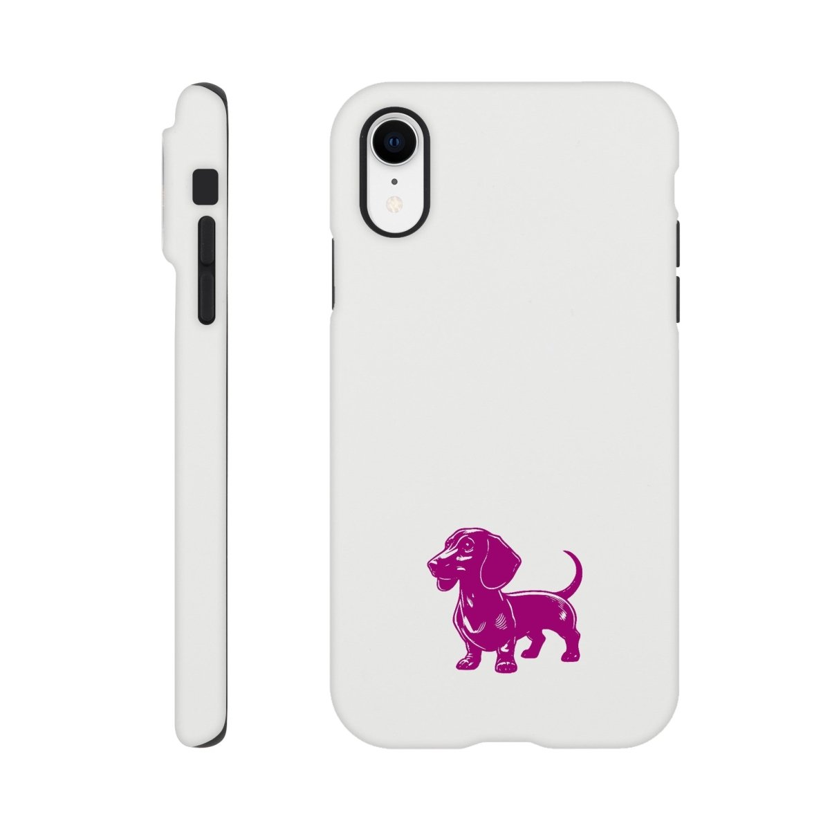 Dackel iPhone Handyhülle "Gustav" - Lila unten - iPhone XR