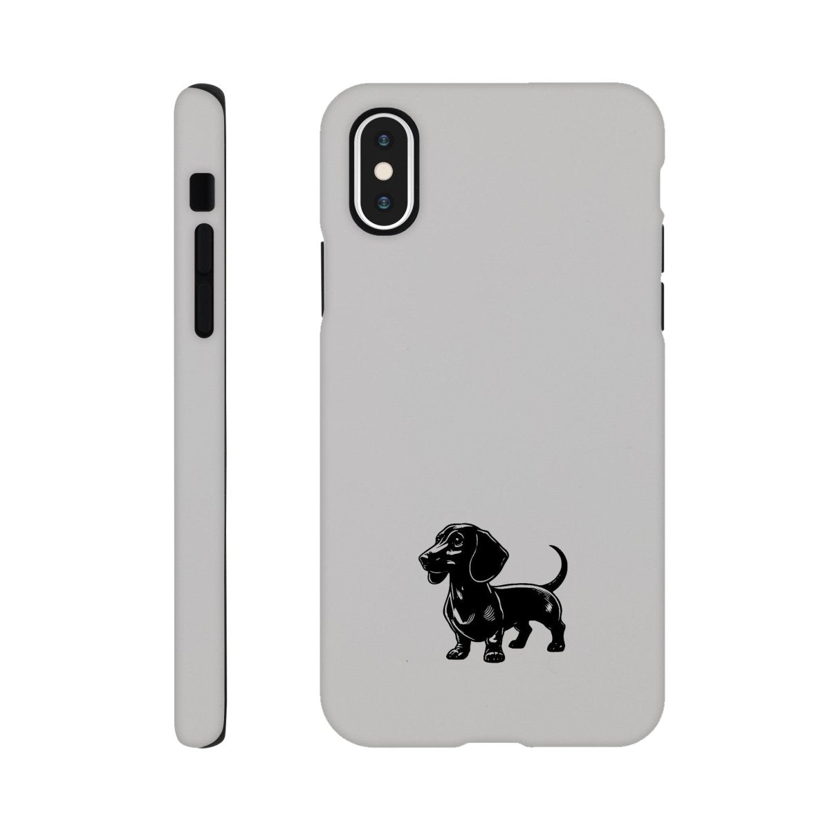 Dackel iPhone Handyhülle "Gustav" - Schwarz unten - iPhone XS
