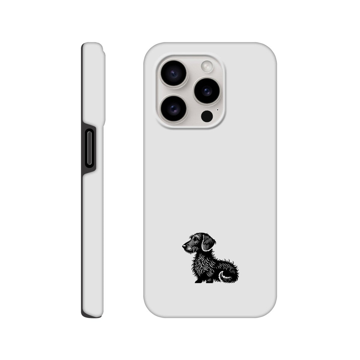 Dackel iPhone Handyhülle "Heidi" - Schwarz unten - iPhone 15 Pro