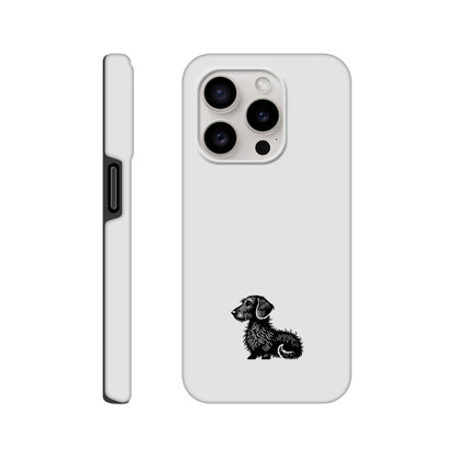 Dackel iPhone Handyhülle "Heidi" - Schwarz unten - iPhone 15 Pro