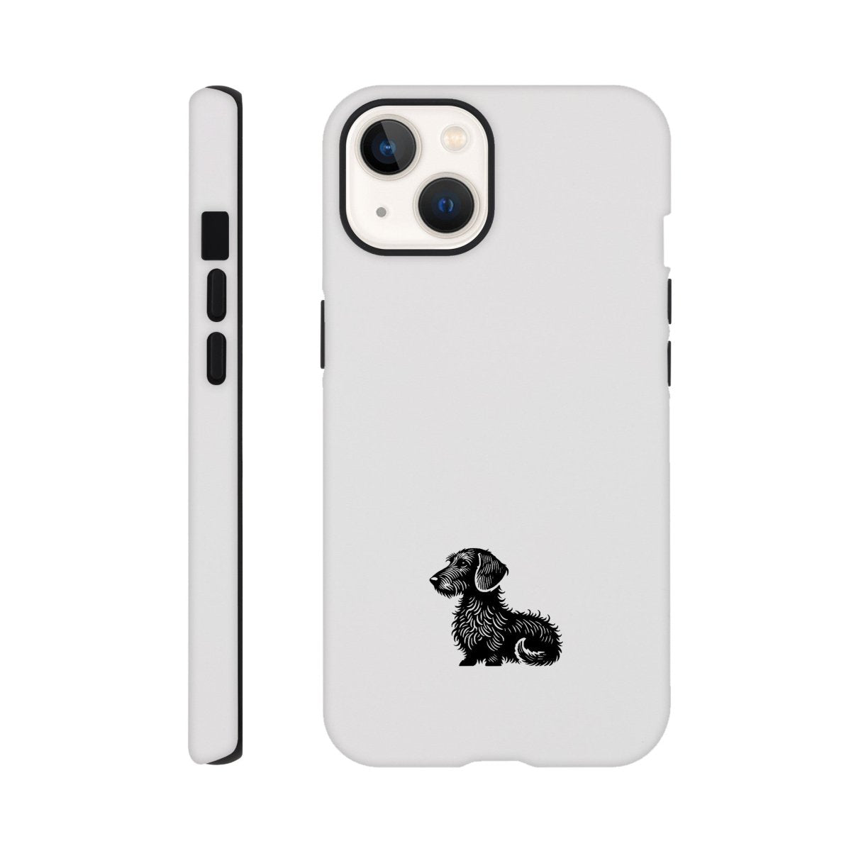 Dackel iPhone Handyhülle "Heidi" - Schwarz unten - iPhone 13