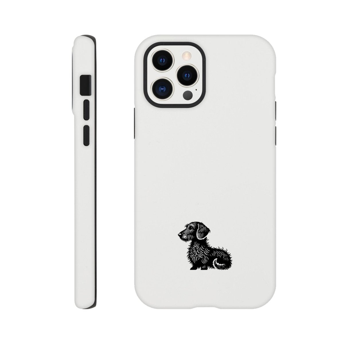 Dackel iPhone Handyhülle "Heidi" - Schwarz unten - iPhone 12 Pro