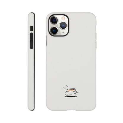 Dackel iPhone Handyhülle "Hot-Dog" - Motiv unten - iPhone 11 Pro Max