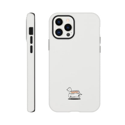 Dackel iPhone Handyhülle "Hot-Dog" - Motiv unten - iPhone 12 Pro