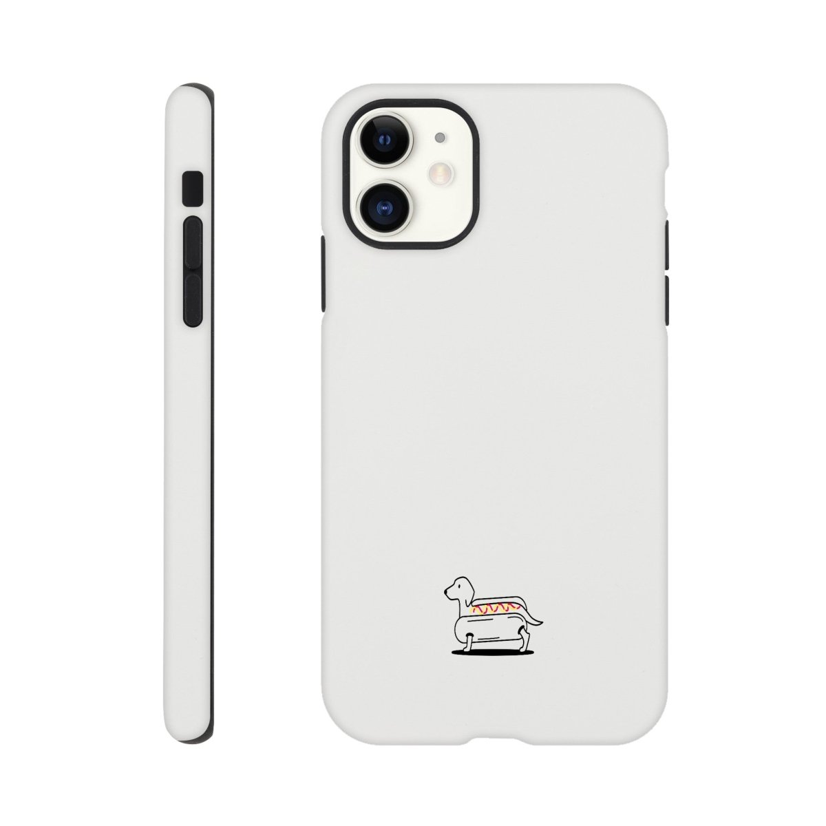 Dackel iPhone Handyhülle "Hot-Dog" - Motiv unten - iPhone 11