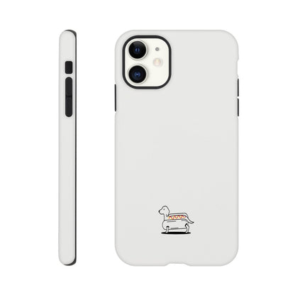 Dackel iPhone Handyhülle "Hot-Dog" - Motiv unten - iPhone 11