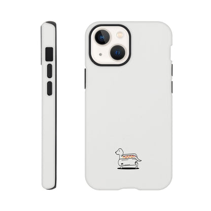 Dackel iPhone Handyhülle "Hot-Dog" - Motiv unten - iPhone 13 Mini
