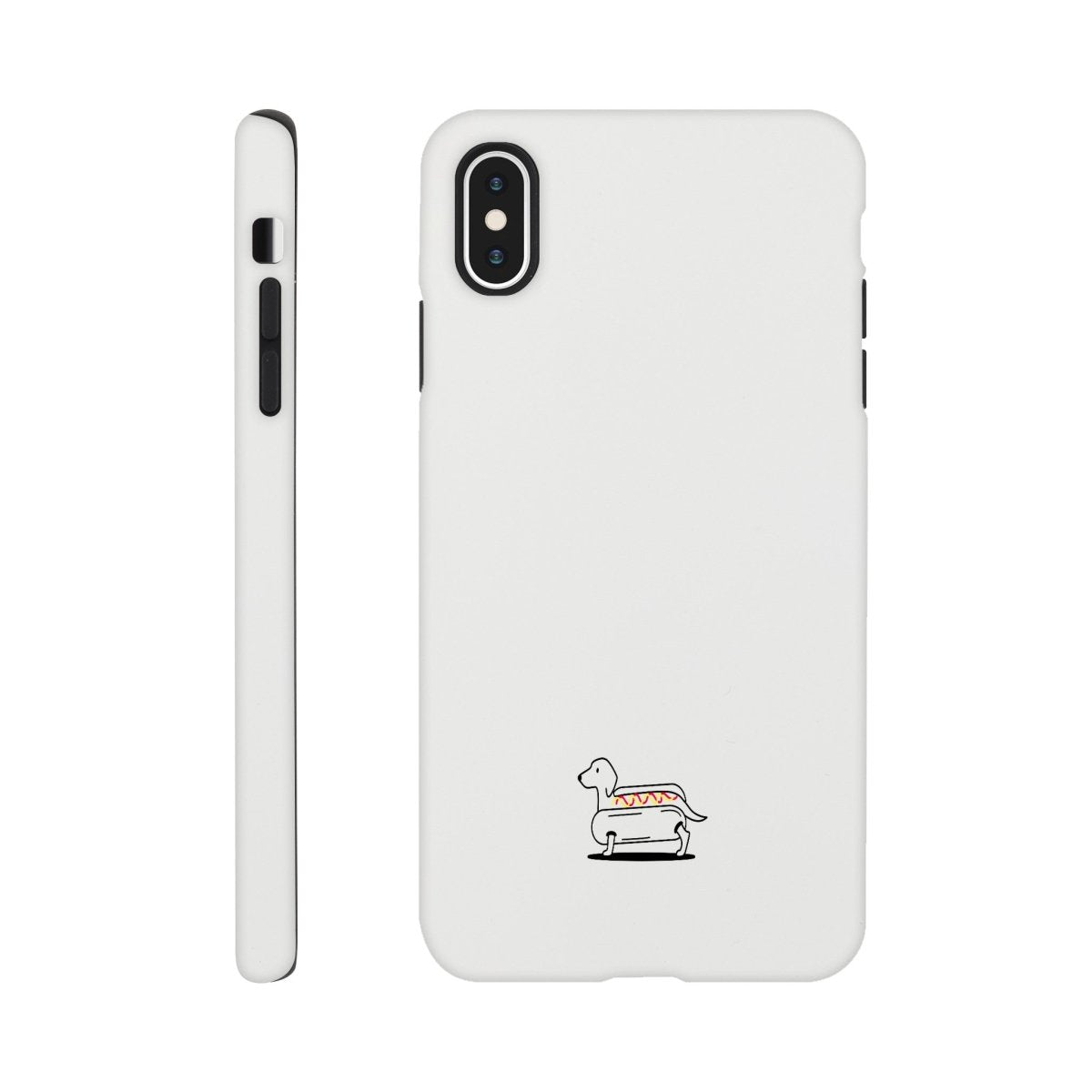 Dackel iPhone Handyhülle "Hot-Dog" - Motiv unten - iPhone XS Max
