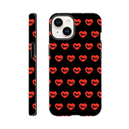 Dackel iPhone Handyhülle "Pablo Love" - Motiv Muster schwarz - iPhone 14