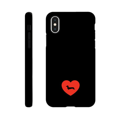 Dackel iPhone Handyhülle "Pablo Love" - Motiv schwarz unten - iPhone X