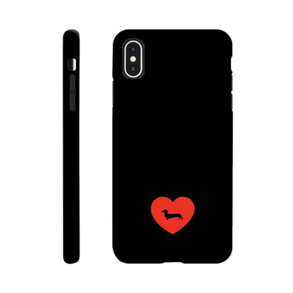 Dackel iPhone Handyhülle "Pablo Love" - Motiv schwarz unten - iPhone XS Max