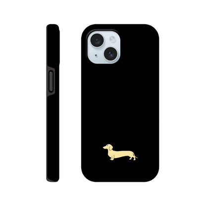Dackel iPhone Handyhülle "Pablo" - Motiv hell unten - iPhone 15