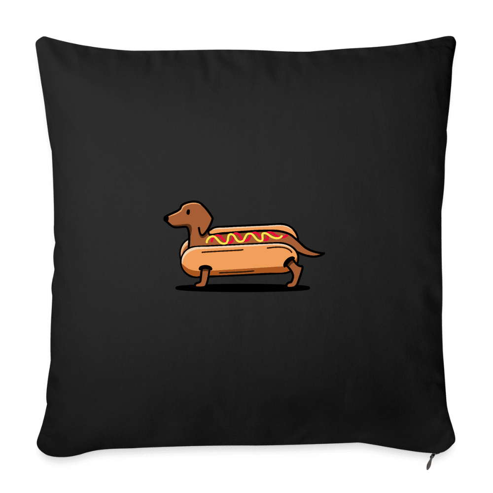 Dackel Kissen "Hot Dog" - Schwarz - Schwarz