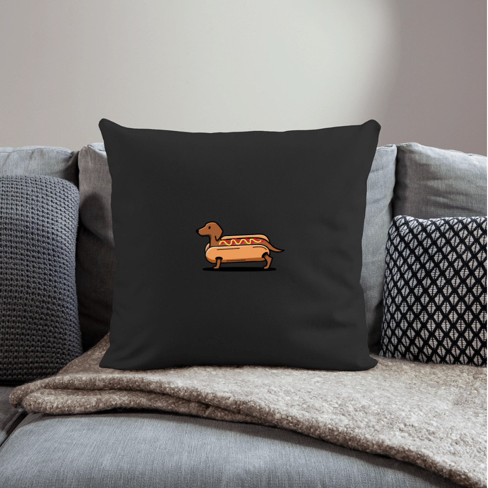 Dackel Kissen "Hot Dog" - Schwarz -