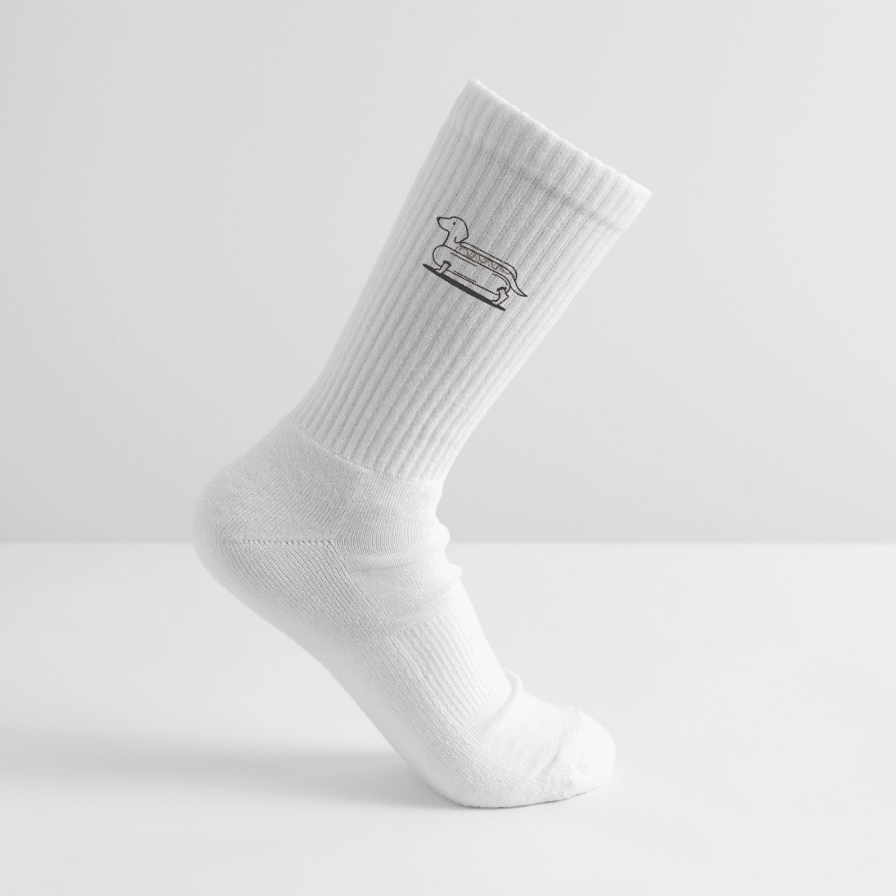 Dackel Socken "Hot Dog" - Schwarz -