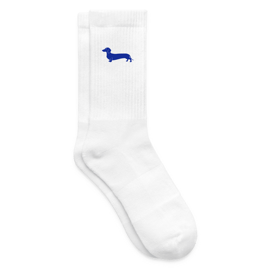 Dackel Socken "Pablo" - Blau - Weiß
